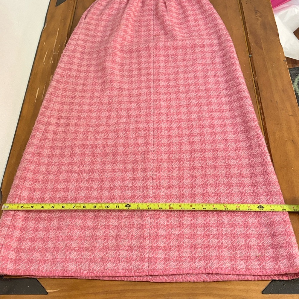 Bergdorf Goodman Pink Houndstooth Women's Skirt Size Small - Picture 8 of 11